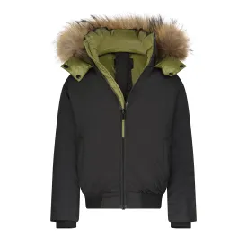 BOGL52-GREEN LINING JACKET-NATURAL FUR