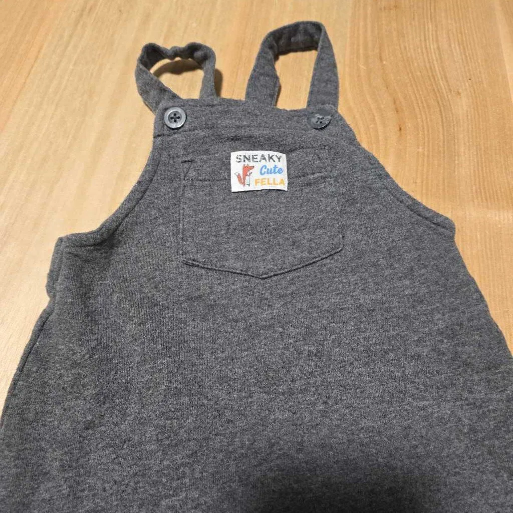 Carters grey cotton sneaky cute overalls 18m