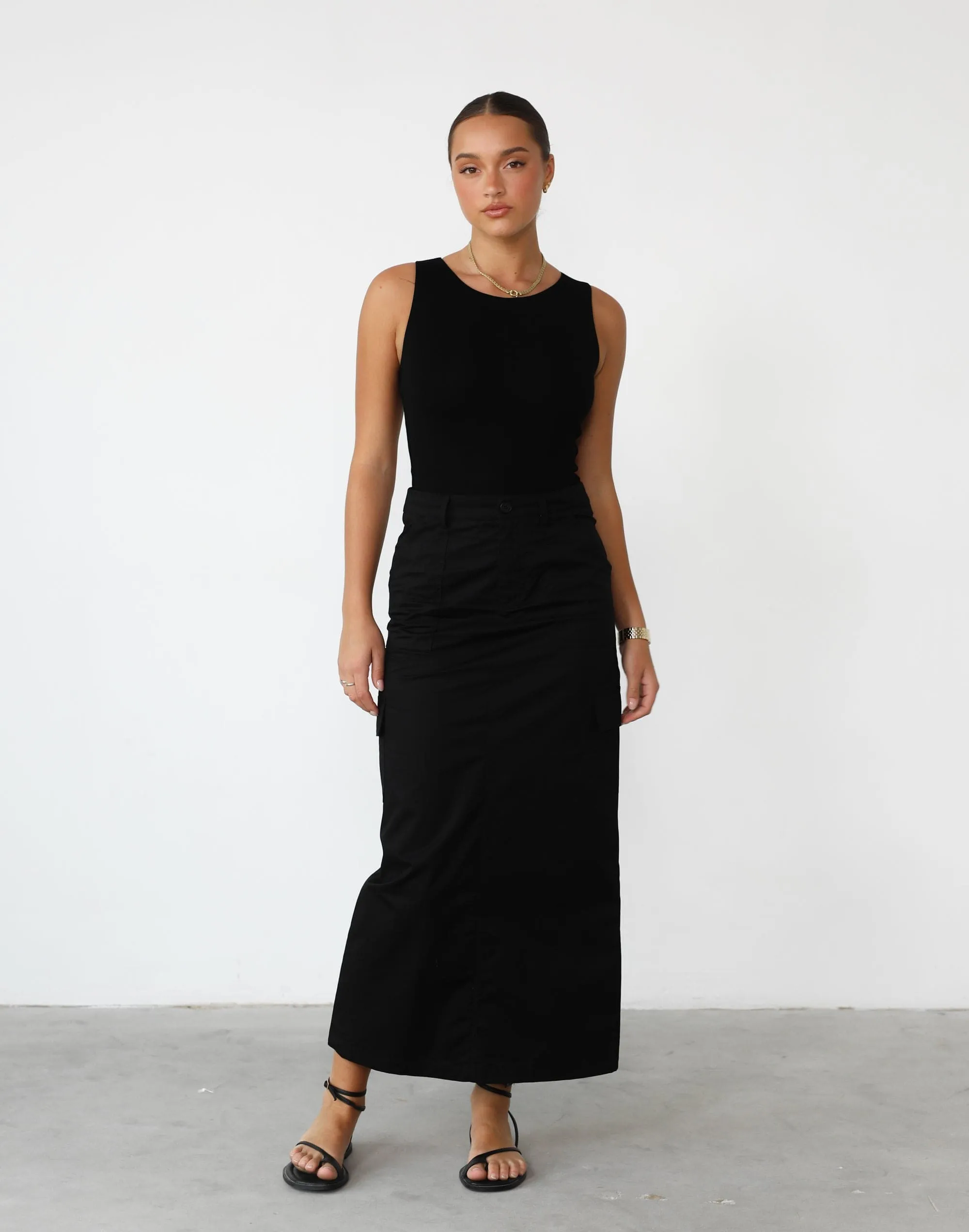 Deena Maxi Skirt (Black)