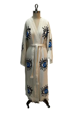 Evil Eye Robe in White