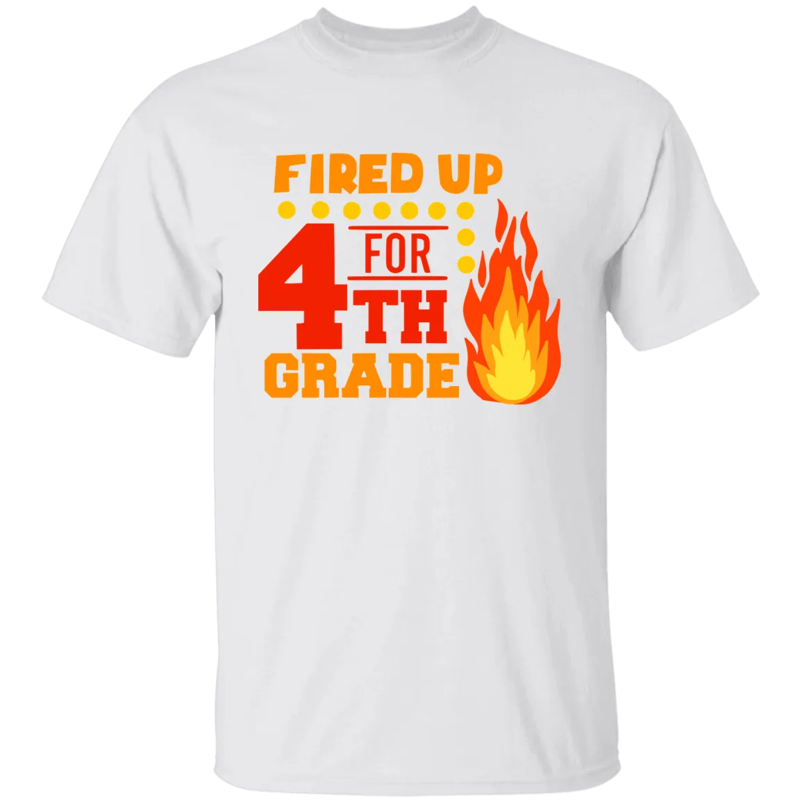 Fired Up For 4th Grade Youth 100% Cotton T-Shirt