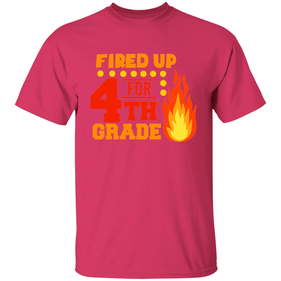 Fired Up For 4th Grade Youth 100% Cotton T-Shirt