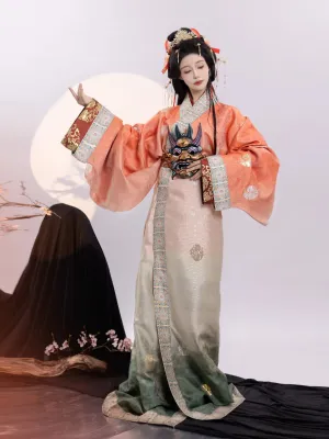 Han Dynasty Hanfu, Straight Hem Robe, Fanta Sprite 芬达雪碧 (Preorder)