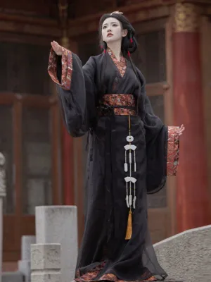 Han Dynasty Hanfu, Straight Hem Robe, Southern Star