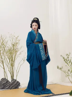 Han Dynasty Hanfu, Straight Hem Robe, Zhilan