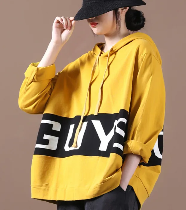 Hooded Women Cotton Tops Women Coat Long Sleeves Loose Style H9506