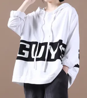 Hooded Women Cotton Tops Women Coat Long Sleeves Loose Style H9506