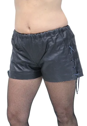 Luscious Lace-up Leather Boxer Shorts #SH0010LSK ()