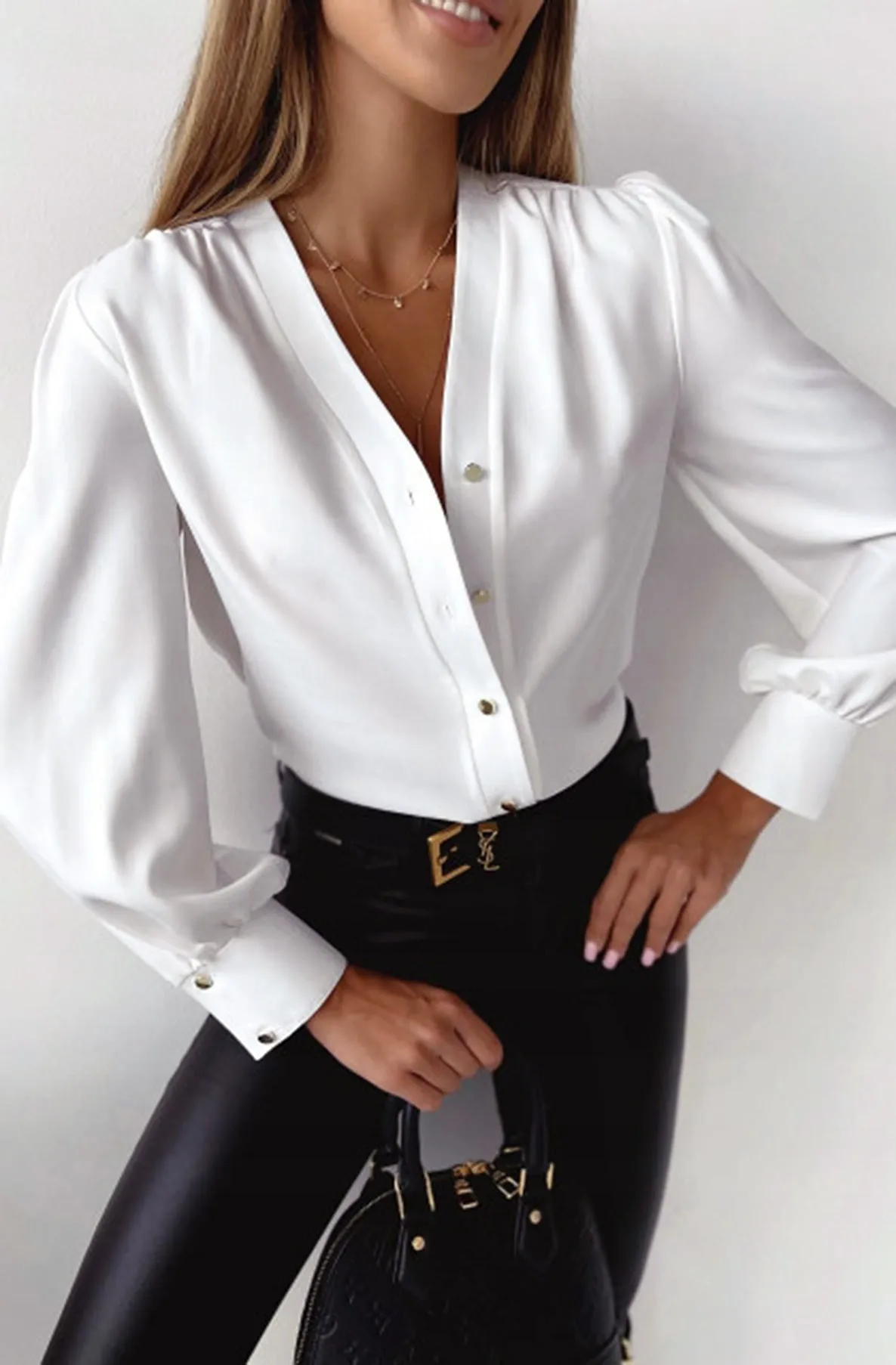 Nila Ruched Detail Shirt Blouse