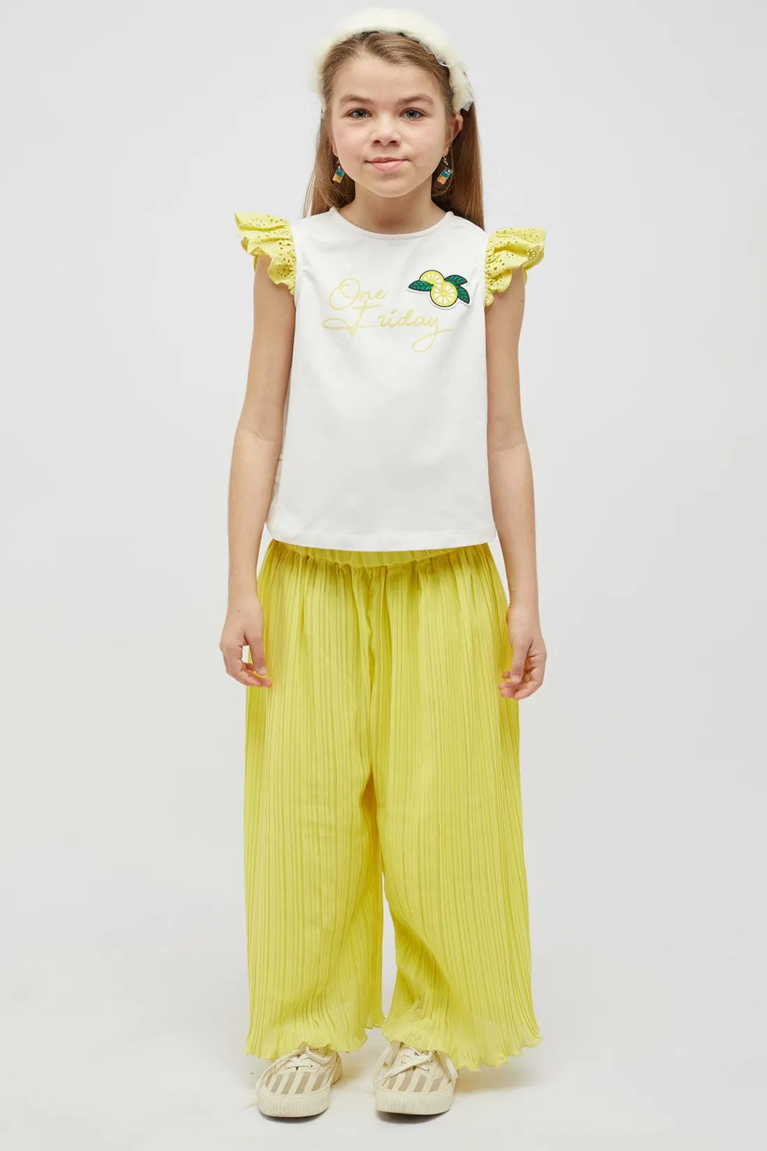 One Friday Crushed Yellow Culotte