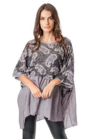 Oversized Paisley Knit Floaty Top