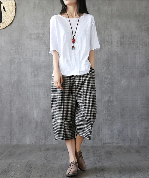 Short Sleeve Summer Women Casual Blouse Cotton Linen Shirts Women Tops DZA2005244