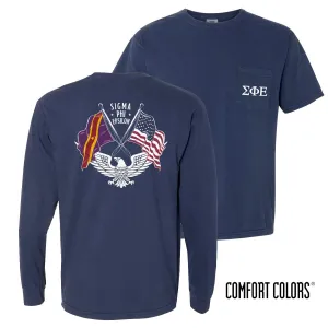 SigEp Comfort Colors Navy Patriot tee