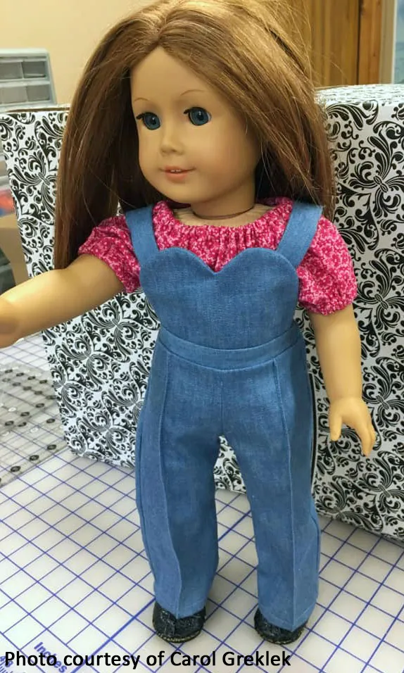 Sweetheart Overalls Inch Doll Sewing Pattern