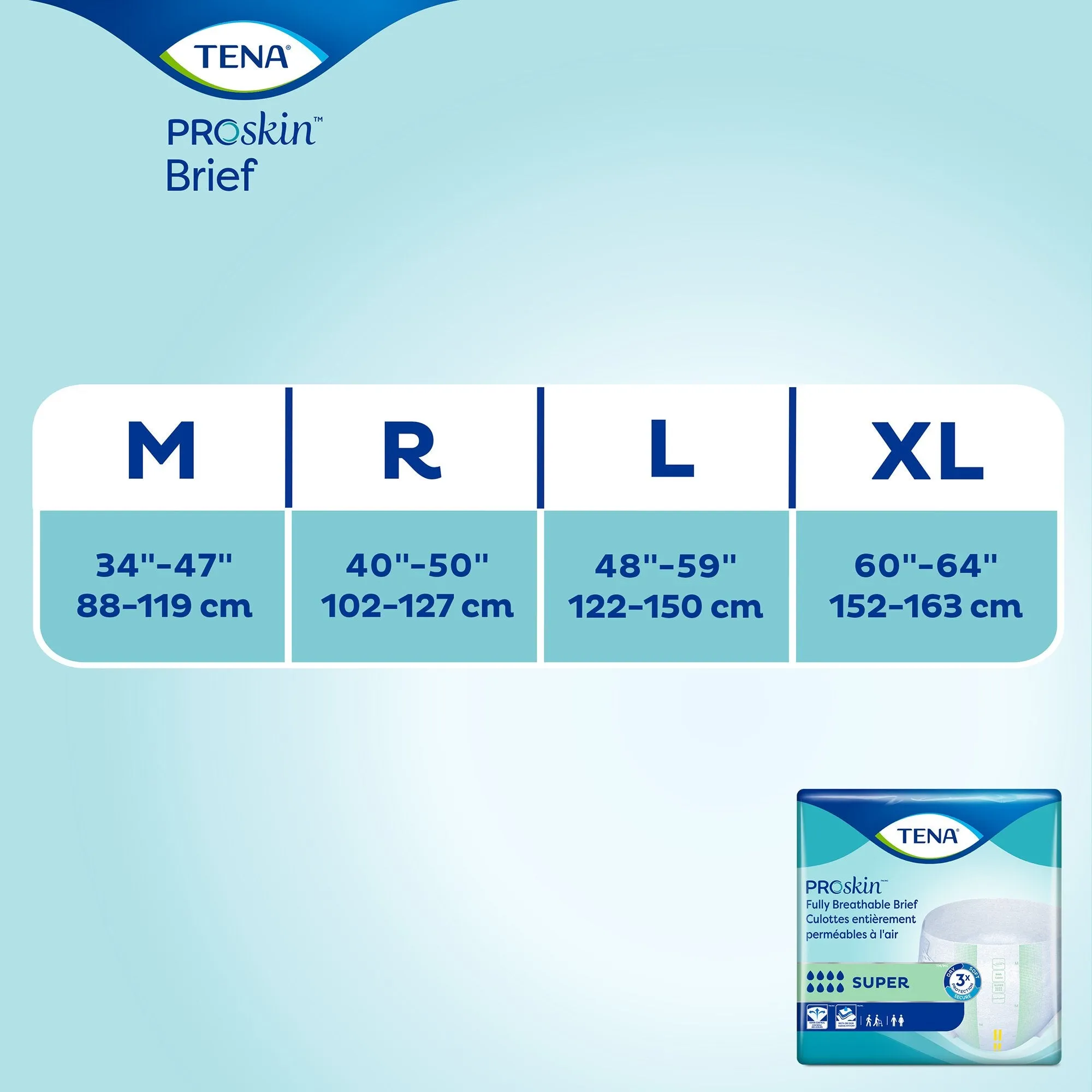 TENA Super Adult Heavy-Absorbent Incontinence Brief, X-large, 60" to 64" Waist / Hip