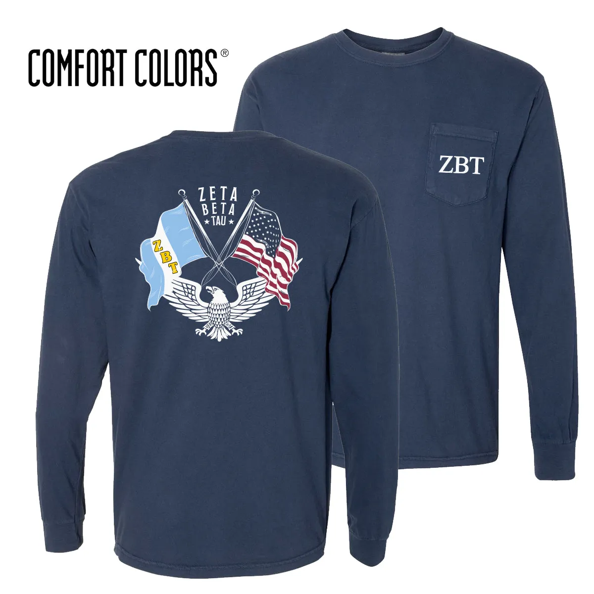 ZBT Comfort Colors Navy Patriot tee